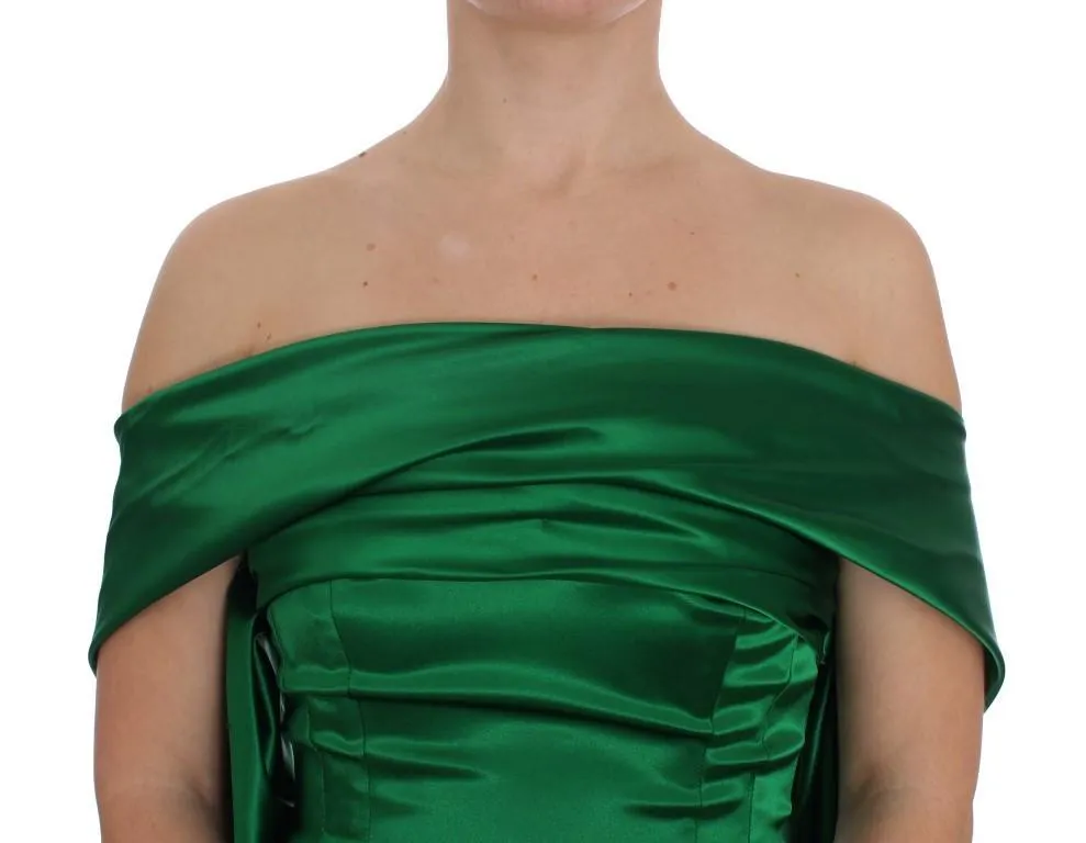 Green Full Length Ball Gown Sheath Dress